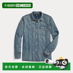 自营欧洲直邮RalphLauren拉夫劳伦 RRL棉质牛仔工作服衬衫