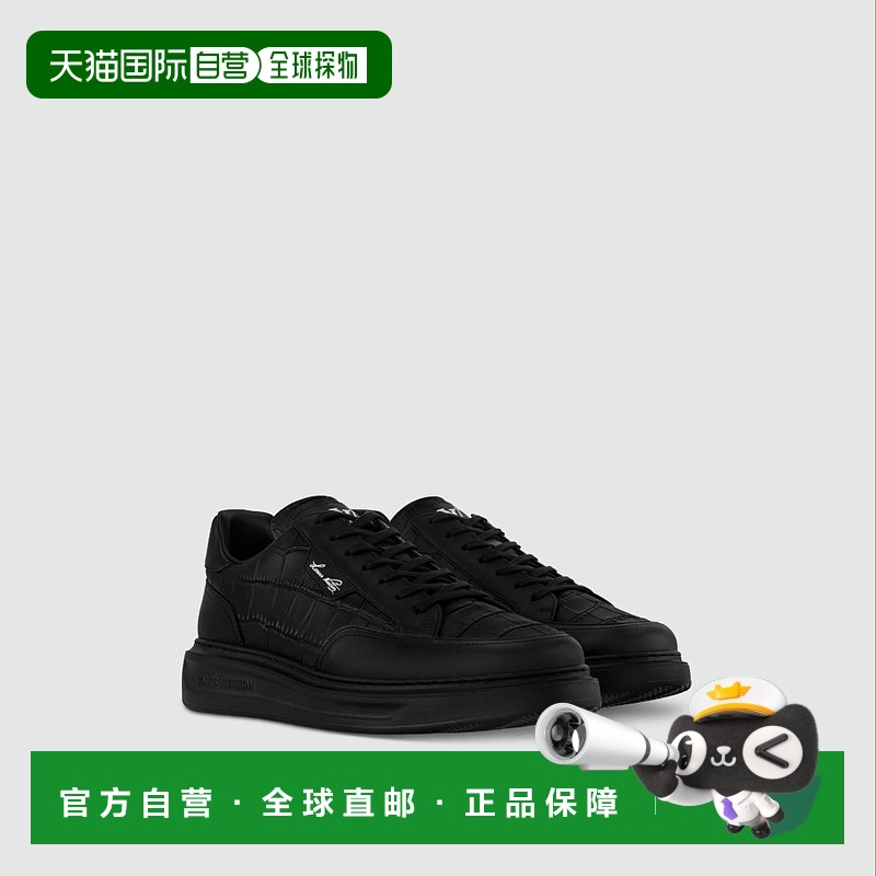 自营1h可退 欧洲直邮LV/路易威登 男士黑色小牛皮休闲运动鞋高级