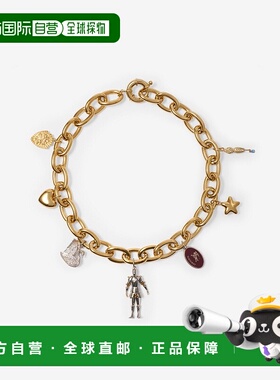 自营欧洲直邮Burberry博柏利 Charm系列女士金色/多色黄铜链环项