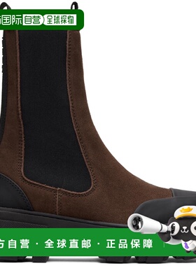 香港直邮GANNI 甘尼 女士 棕色 Cleated Mid 切尔西靴 B1010092Co