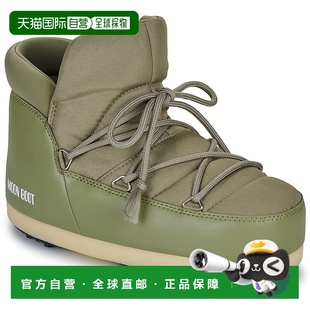 保暖加厚防滑尼龙短靴 月亮靴军绿色秋冬新款 欧洲直邮Moon Boot