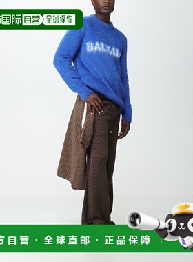 1h可退 香港直邮Balmain 巴尔曼 男士 徽标圆领毛衣 BH0KD000KF38