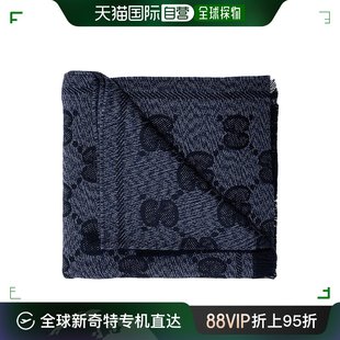 4068 古驰 4G059 625898 中性蓝色双G图案围巾 自营GucciGUCCI