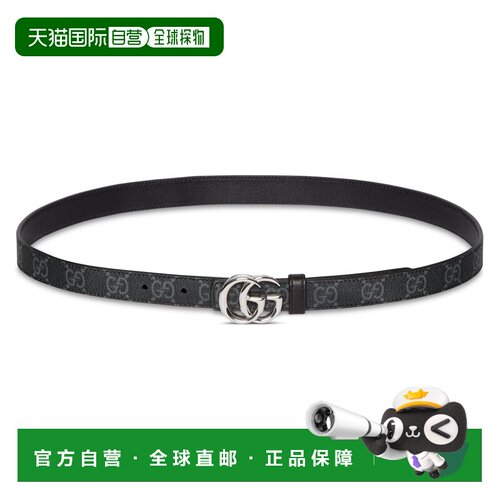 自营欧洲直邮GUCCI古驰 GG Marmont女士黑色GG Supreme帆布皮革细