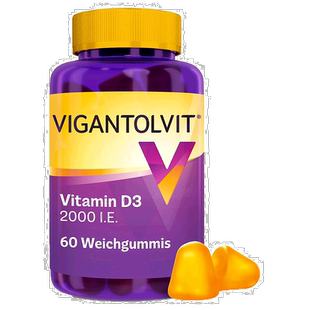 欧洲直邮德国药房Wick维生素D钙片60粒/盒免疫力骨骼健康软糖