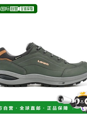 自营欧洲直邮LOWA RENEGADE女士石墨色/杏色牛巴革低帮徒步鞋