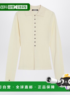 香港直邮Jacquemus 女士 浅黄色羊毛Polo衫 25HPOW00806AK0014520