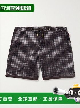 1h可退 香港直邮Orlebar Brown 男士 Bulldog 直筒中长印花再生泳