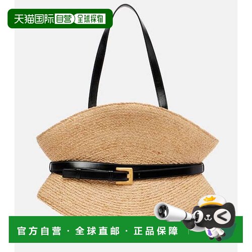 1h可退 香港直邮Balmain 巴尔曼 女士 Shuffle 中号拉菲草编织手