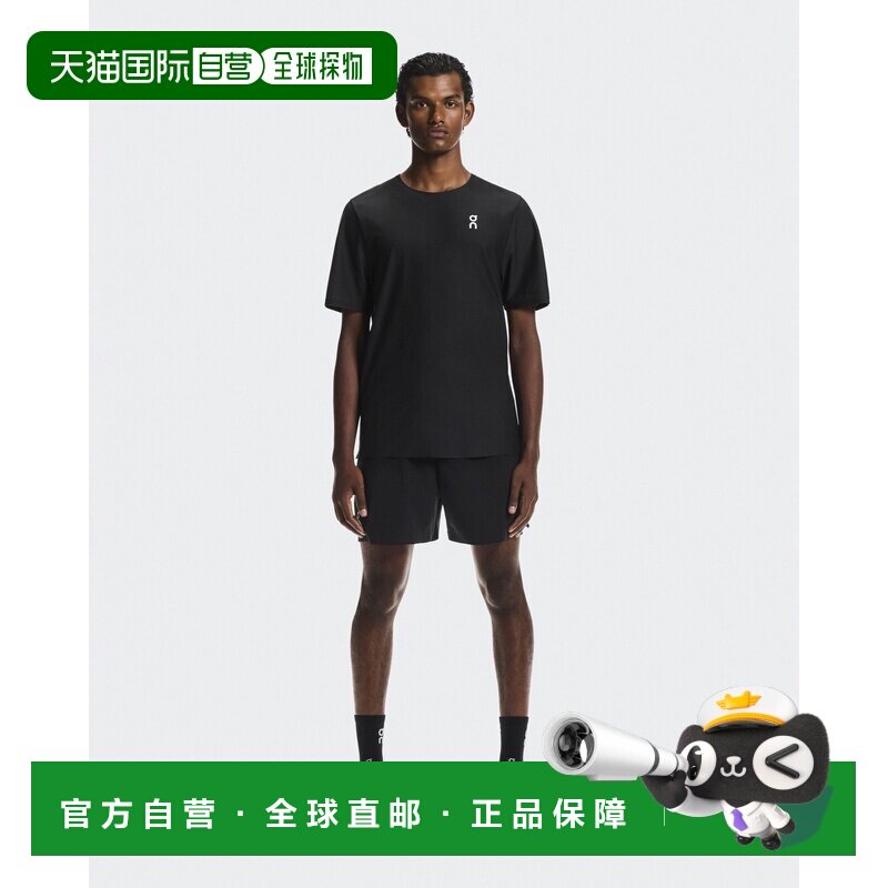自营欧洲直邮On昂跑 5" Court Shorts男士黑色聚酯纤维网眼短裤