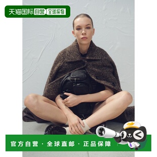 自营欧洲直邮Mango芒果 女士黑色带口袋的皮革保龄球包