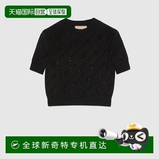 GG圖案羊絨衫 歐洲直郵Gucci古馳女士黑色