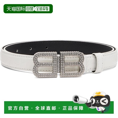 香港直邮Balenciaga 巴黎世家 女士 白色 BB Hourglass Thin 腰带