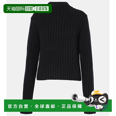 香港直邮TOTÊME 女士 小号短款羊毛羊绒毛衣 black黑色 舒适时尚