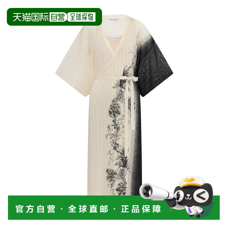 香港直邮Dior 中长腰带裹身连身裙 544R08A3045
