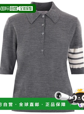香港直邮Thom Browne 汤姆 布朗 女士 初剪羊毛针织Polo衫 FKP053