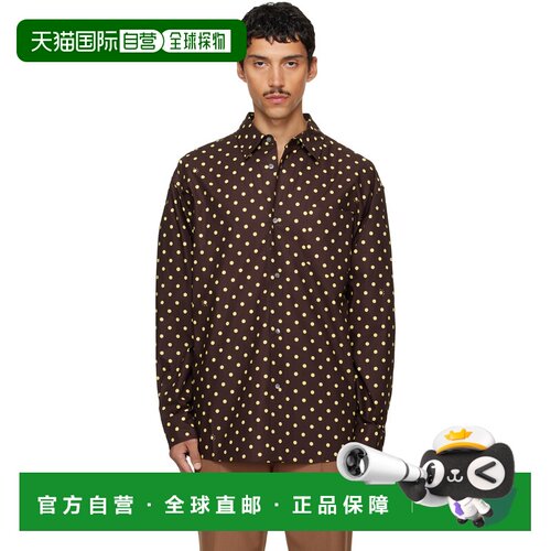 香港直邮Marni 玛尼 男士 棕色 & 黄色波点衬衫 CUMU0396A0UTC677