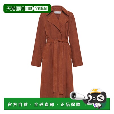 1h可退 香港直邮Gabriela Hearst 女士 Lyra 宽松款绒面革大衣