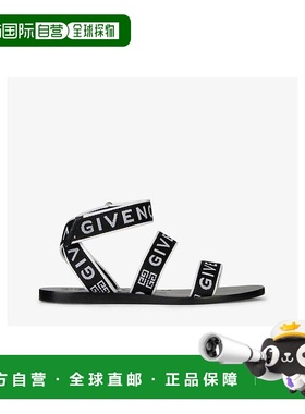 香港直邮Givenchy 黑白交叉凉鞋 BE303YE0MQ平底牛皮纪梵希