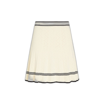 香港直邮Sandro 女士 条纹洞眼针织迷你半身裙 SFPJU00902百褶