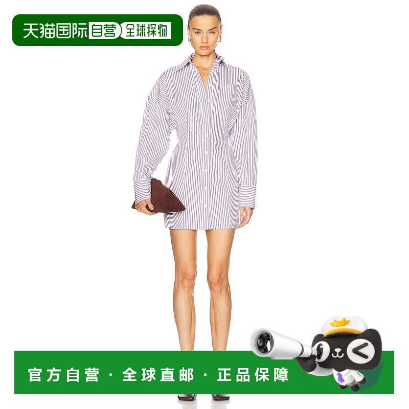 1h可退 香港直邮The Attico 女士 长袖衬衫式连衣裙 250WCA00384C