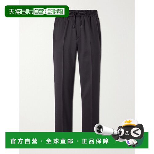 香港直邮Brioni 布里奥尼 男士 Asolo 直筒羊毛抽绳裤子 RP2Z0LOE