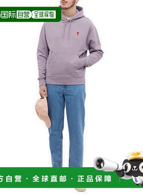 香港直邮Ami Paris 徽标连帽卫衣 USW200730.帽衫连帽衫
