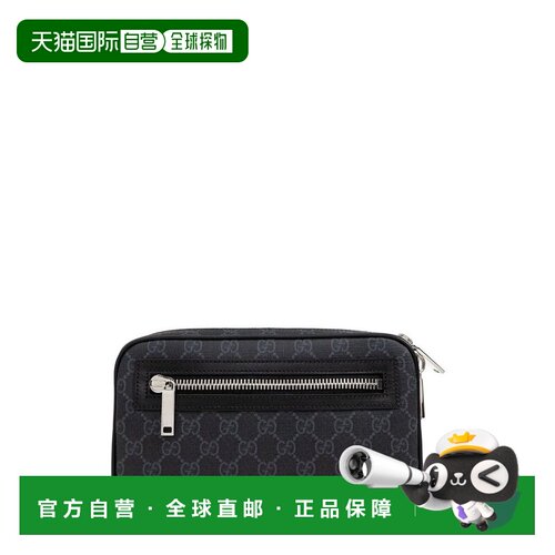 1h可退 香港直邮Gucci 古驰 男士 GG黑色小号腰包 792094FADJM