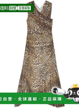 1h可退 香港直邮GANNI 甘尼 女士 印花长款连衣裙 T4133943LEOPAR