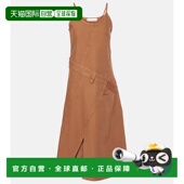 香港直邮J.W. 001259 徽标不对称棉质中长连衣裙 Anderson 女士