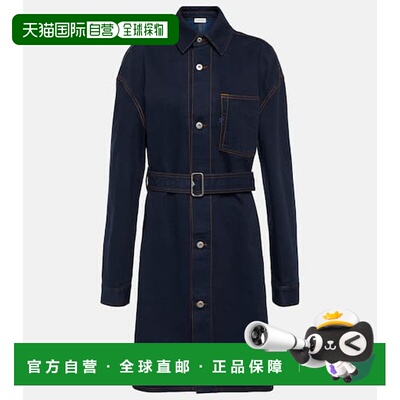 1h可退 香港直邮Burberry 巴宝莉 女士 束带牛仔布衬衫式连衣裙