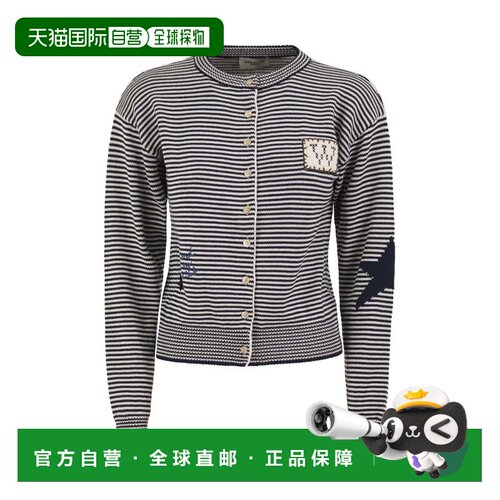 1h可退 香港直邮Weekend Max Mara 女士 棉质嵌花针织开衫 262534