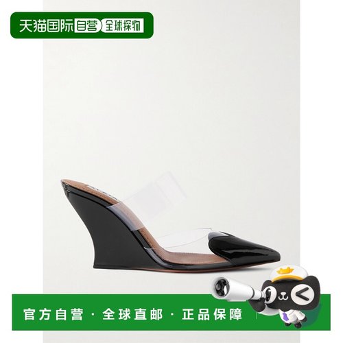 1h可退 香港直邮alaia 女士 Le Cœur PVC 漆皮坡跟凉拖 AA3M3005C