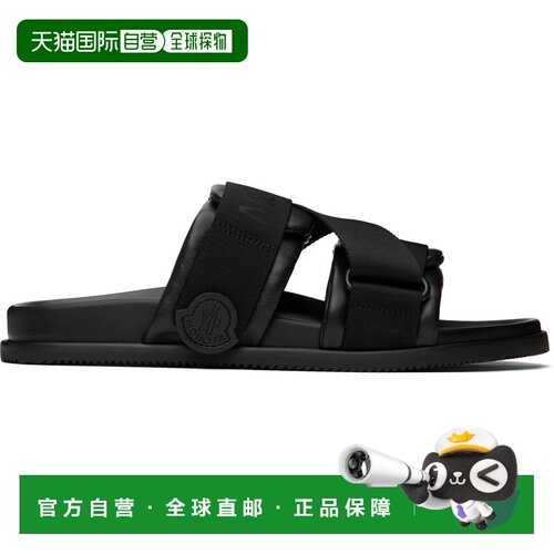 1h可退 香港直邮Moncler 盟可睐 男士 黑色 Mon Summer 凉鞋 K109