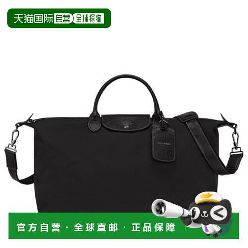 自营LONGCHAMP珑骧 女士棕色涤纶帆布单肩包斜挎包旅行包小号新款