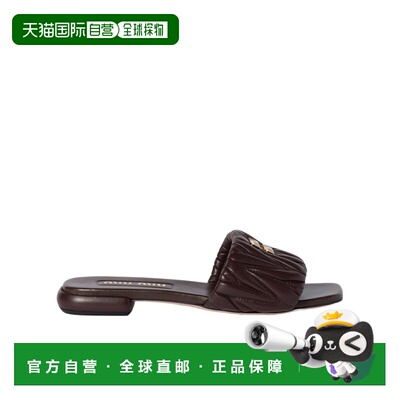1h可退 香港直邮MIU MIU 女士拖鞋 5XX60588TF010F0NBL CO 深棕色