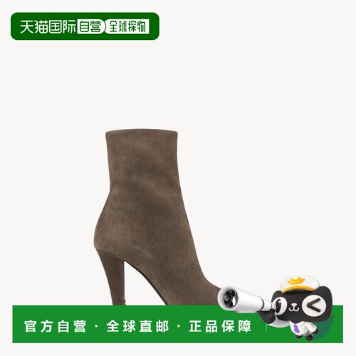 自营欧洲直邮YSL圣罗兰 JILL系列女士米奇灰色小牛皮方尖头靴子