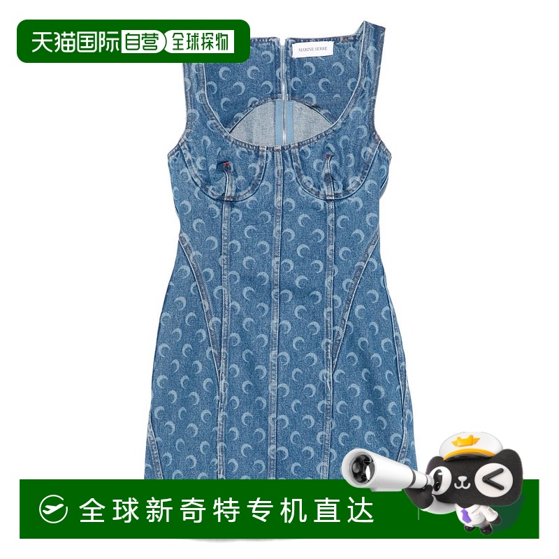 1h可退 香港直邮Marine Serre 女士 牛仔迷你连衣裙 WDR327ACDEN0