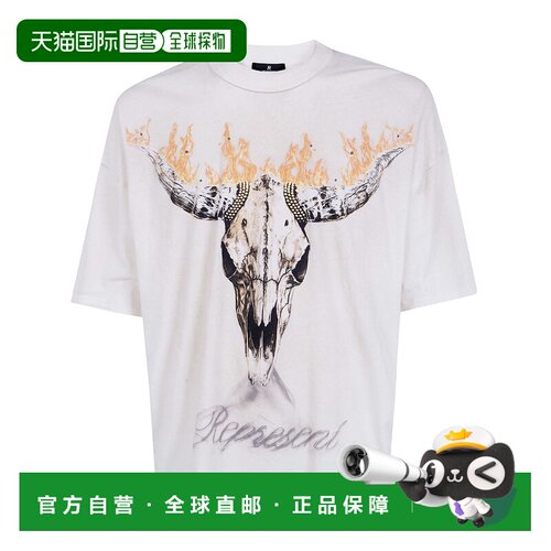 1h可退 欧洲直邮Represent 男士T恤 MLM100592WASHED SS2026 卡其