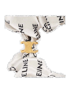 欧洲直邮Celine思琳条纹手镯金色饰面黄铜和黑色桑蚕丝小众大气