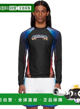 香港直邮Casablanca 男士 黑色 Gradient Rash Vest T 恤 MS25SWM