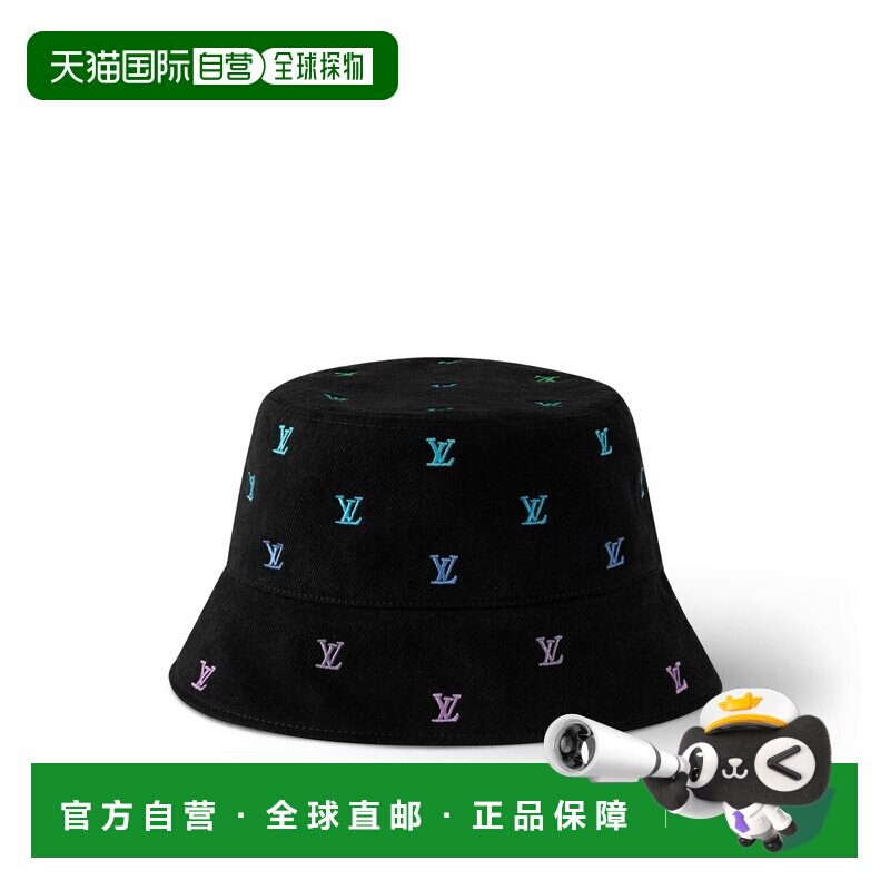 自营1h可退 欧洲直邮LV路易威登 Blason男士黑色棉可翻转渔夫帽