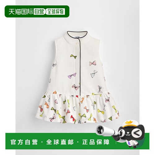 欧洲直邮Dior迪奥 24个月婴儿棉质Dior Bows印花无袖短款连衣裙