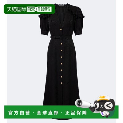香港直邮ALESSANDRA RICH 亚历山德拉.瑞秋 女士 束带真丝提花中