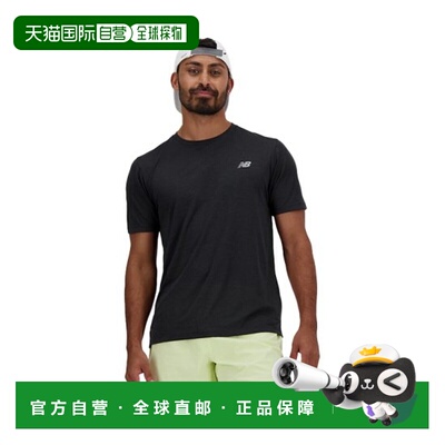 自营欧洲直邮NEW BALANCE Athletics男士黑色运动短袖T恤聚酯纤维