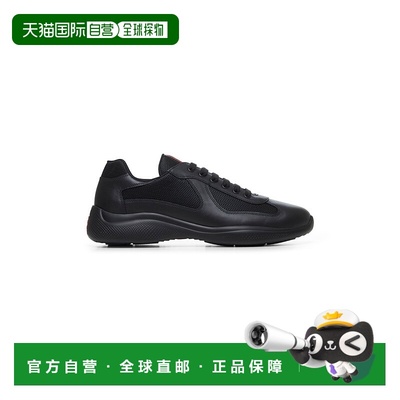 香港直邮Prada 普拉达 男士 AMERICAS CUP 黑色运动鞋 4E3400G000