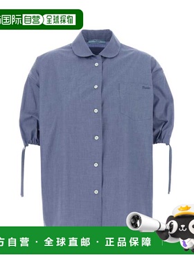 1h可退 香港直邮Prada 普拉达 女士 蓝色棉质衬衫 P427JRSOOO15CO