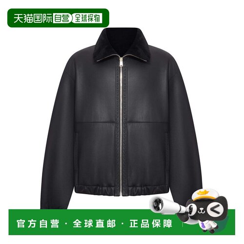 欧洲直邮FENDI 男士夹克 FM0260AQOMF0GME AW2025 黑色 拉链皮夹