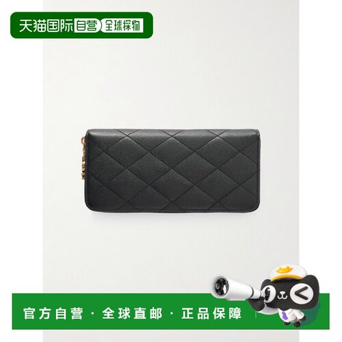 1h可退 香港直邮Saint Laurent 圣罗兰 女士 绗缝织纹皮革钱包 86