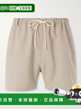 香港直邮AURALEE 男士 羊毛抽绳短裤 A26SP04WCTOPGRAYBEIGE